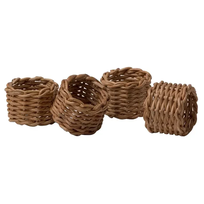 Hampton Honey Rattan Napkin Rings Set/4