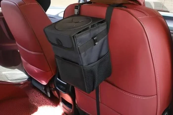 Hanging Car Trash Can with Storage Pockets