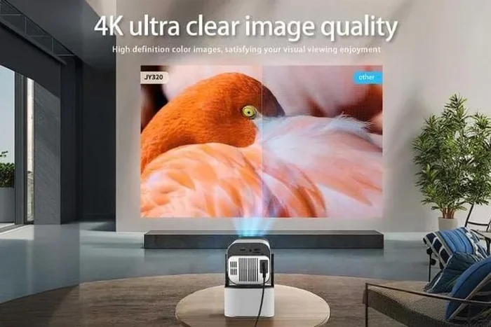 HD 4K Ultra Portable Home Cinema Projector – 200″ Smart Android, 1080p LCD Display