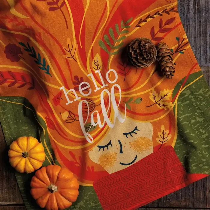 Hello Fall Kitchen Towel Dish Towel 18″ x 28″