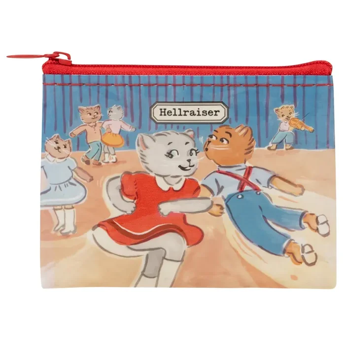 Hellraiser Dancing Cats Coin Purse Recycled Material 3″h x 4″w BlueQ at GetBullish