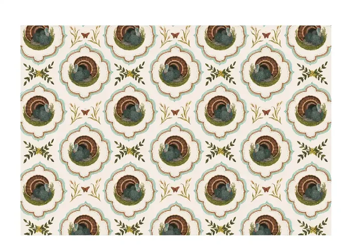 Heritage Turkey Meadow Placemat – Pad of 18 Sheets- Hester & Cook