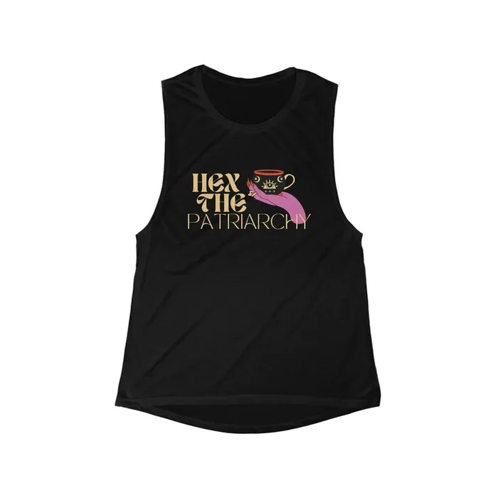 Hex the Patriarchy Women‘s Feminist Flowy Scoop Muscle Tank