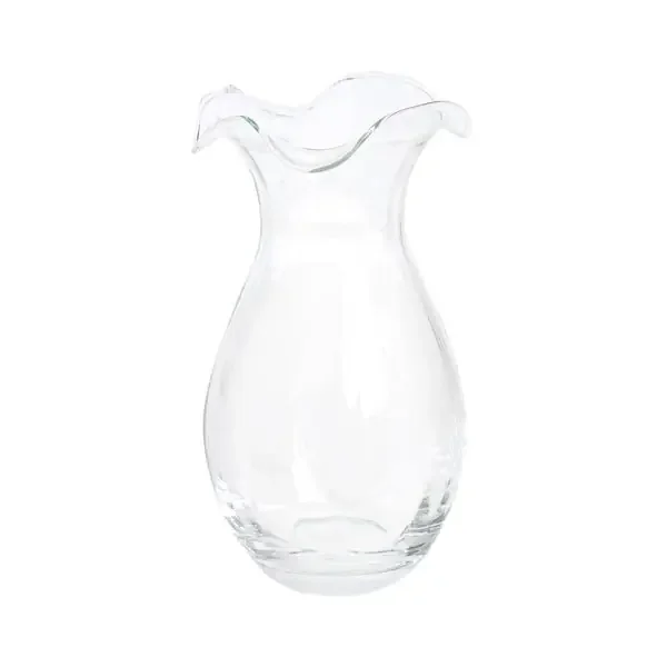 Hibiscus Glass Vertical Fluted Small Vase – Clear – Vietri