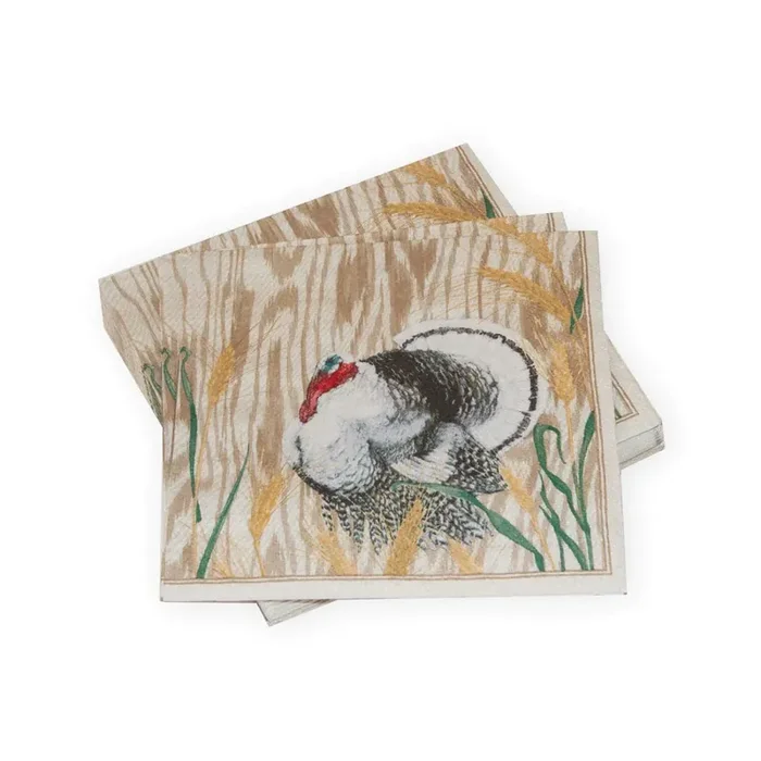Homestead Turkey Taupe Luncheon Napkins
