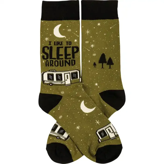 I Like To Sleep Around Socks Camper RV Motif Unisex