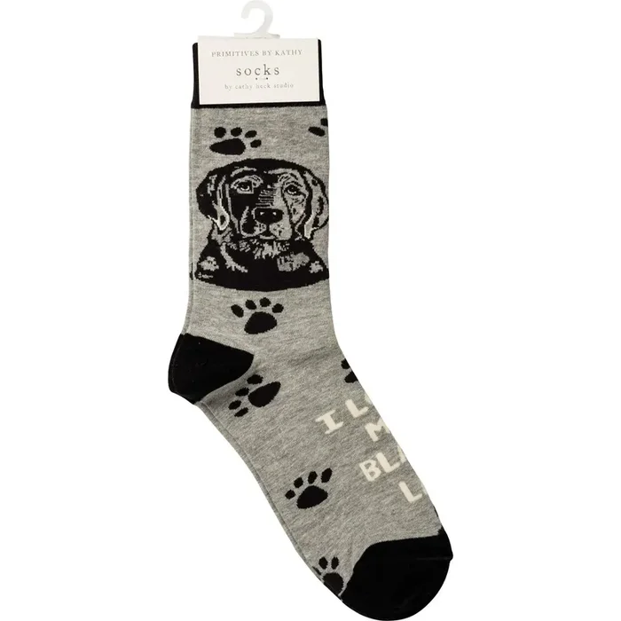 I Love My Black Lab Socks
