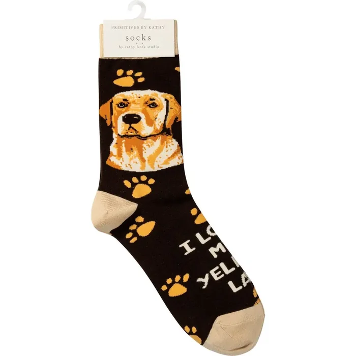 I Love My Yellow Lab Socks