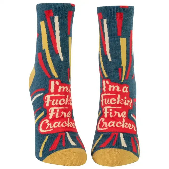 I‘m A Fuckin‘ Firecracker Women‘s Ankle Socks BlueQ at GetBullish