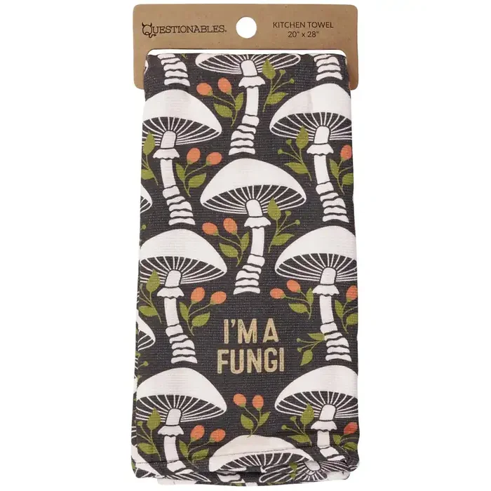 I‘m A Fungi Kitchen Towel Mushroom Pattern Cotton Hand Tea Dish Cloth 16″ x 26″