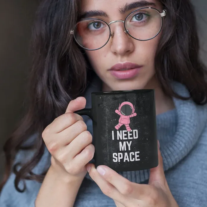 I Need My Space Astronaut Mug 11oz Black Mug