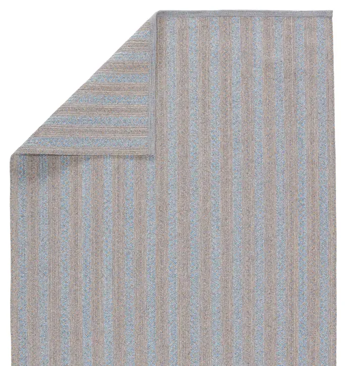 Jaipur Living Topsail Indoor/ Outdoor Striped Light Blue/ Taupe Area Rug (BRONTIDE – BRO03)