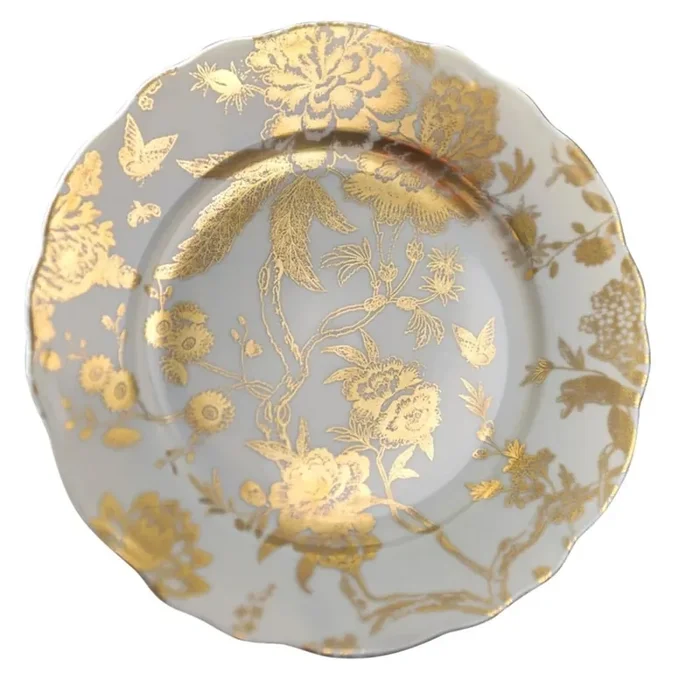 Jardin Secret Accent Plate White & Gold – Deshoulieres