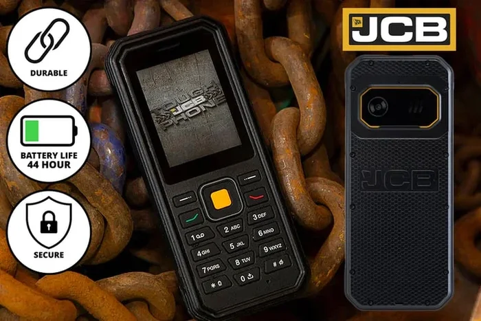 JCB Tradesman 4 Rugged Smartphone – Dual SIM, 4G, 2.4-inch Gorilla Glass, IP68 Waterproof, 1800mAh Battery