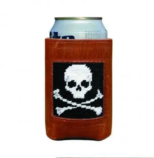 Jolly Roger Needlepoint Can Cooler
