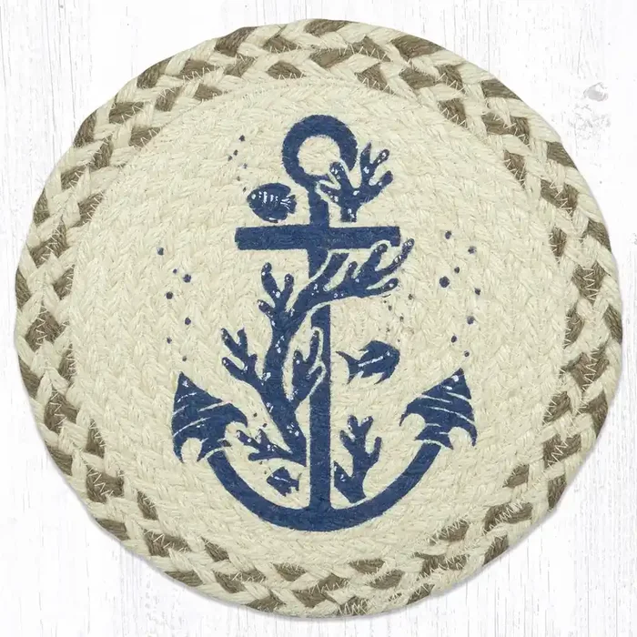 Jute 10″ Anchor Trivet Round