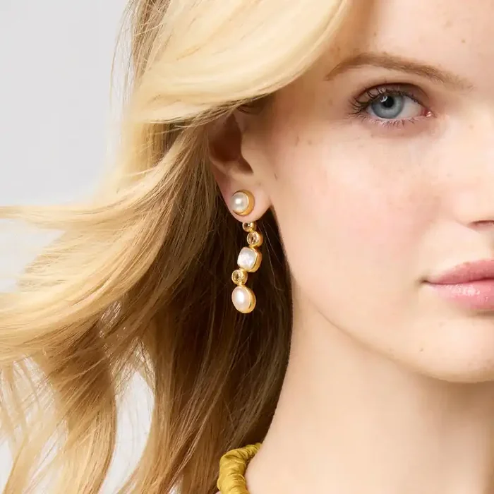 Kaleidoscope Earring Jacket – Iridescent Clear Crystal – OS