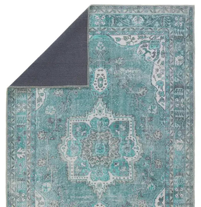 Kate Lester + Jaipur Living Tamara Medallion Teal/ Green Area Rug (HARMAN – HBL05)