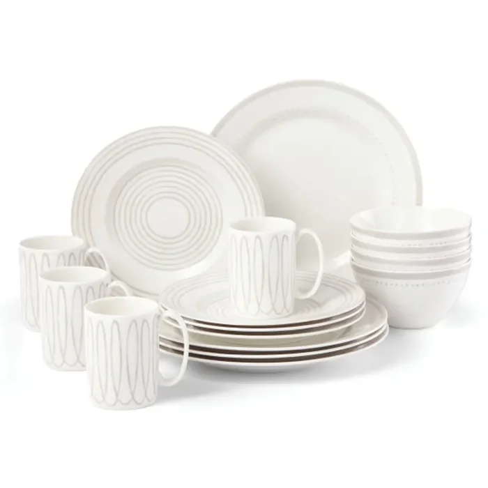 Kate Spade Charlotte Street Grey West 16-Piece Dinnerware Set
