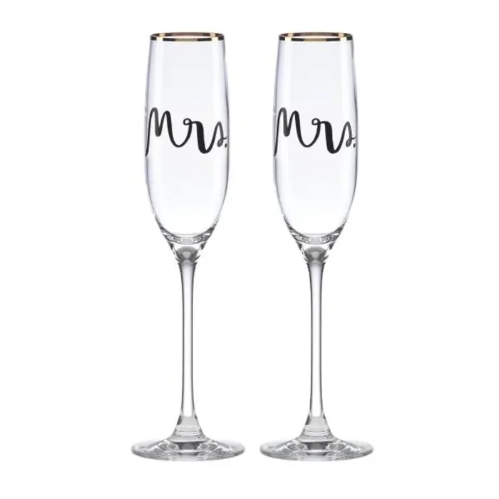 Kate Spade Wedding Party Mrs. & Mrs. 2-Piece Champagne Flute Set