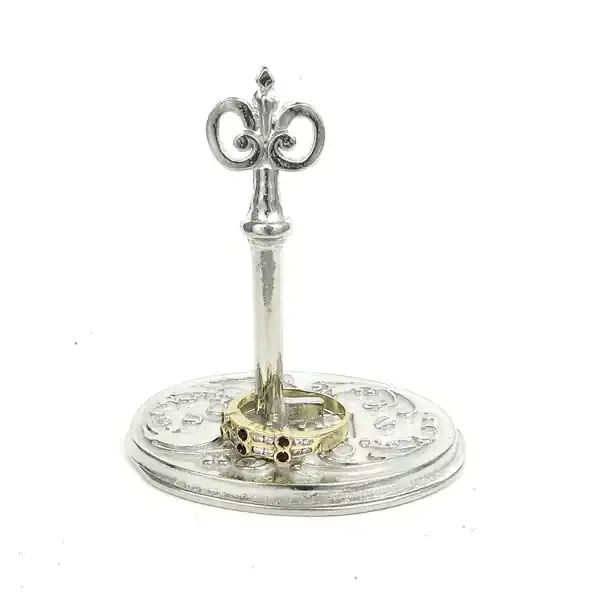 Key & Lock Pewter Ring Holder