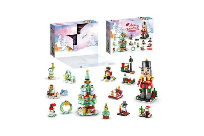 Kids Toy Building Block Advent Calendar – 24 Surprises, 583 Pieces, Family Christmas Kit