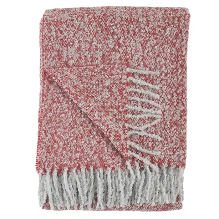 Kimberley Alpaca Throw (Red/Light Grey)