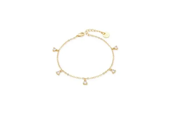 Kisain 18K Gold-Plated Zirconia Bracelet for Women – Timeless Adjustable Bangle