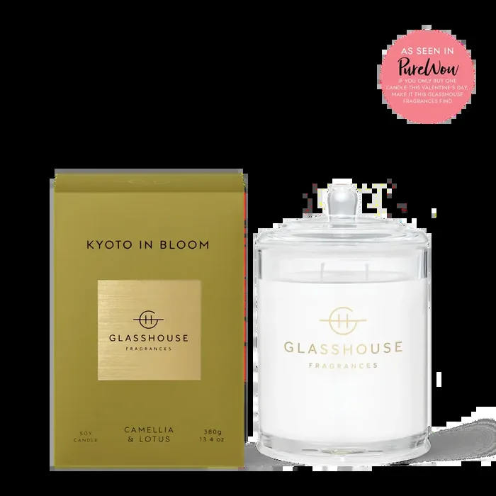 Kyoto in Bloom Camellia & Lotus 13.4oz Candle Glasshouse