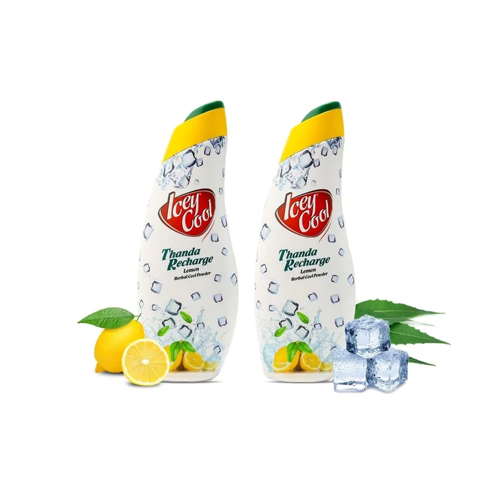 Labolia Icey Cool Lemon Herbal Prickly Heat and Ice Cool Body Talcum Powder – 150 gms (Pack of 2)