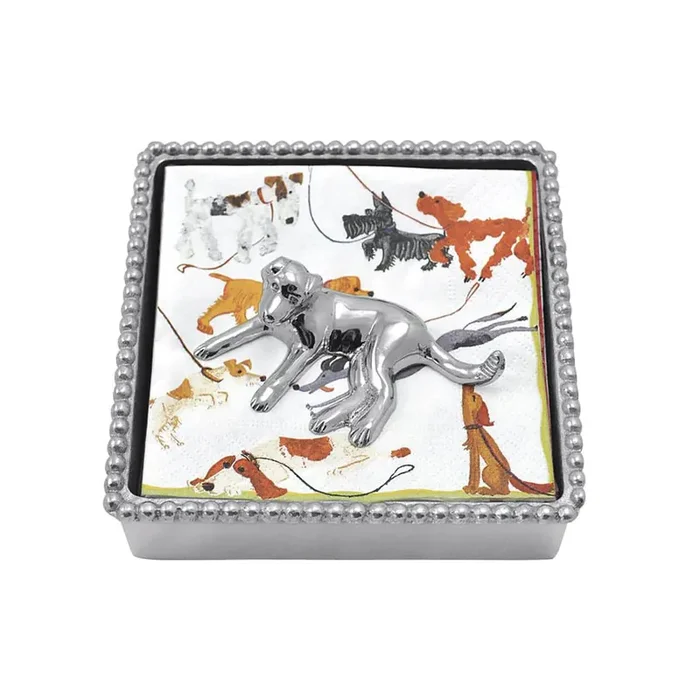 Labrador Beaded Napkin Box