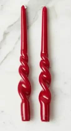Lacquered Tall Twisted Taper Candles, Merlot, Set of 2 – Etu Home