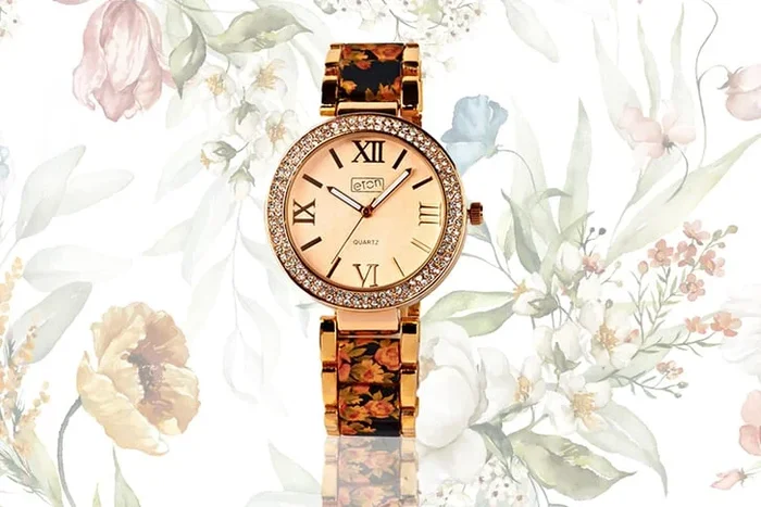 Ladies Elegant Floral Analogue Quartz Watch