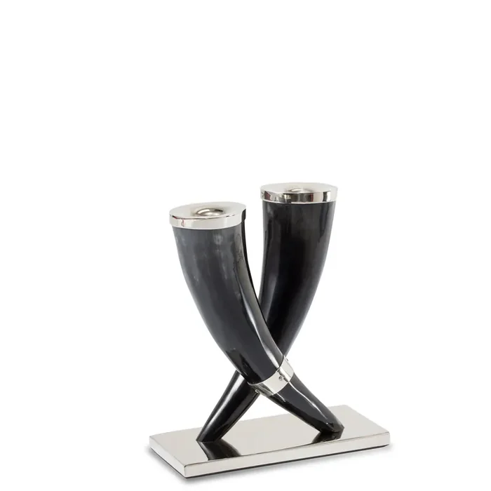 Ladorada Dark Horn Silver Candle Holder