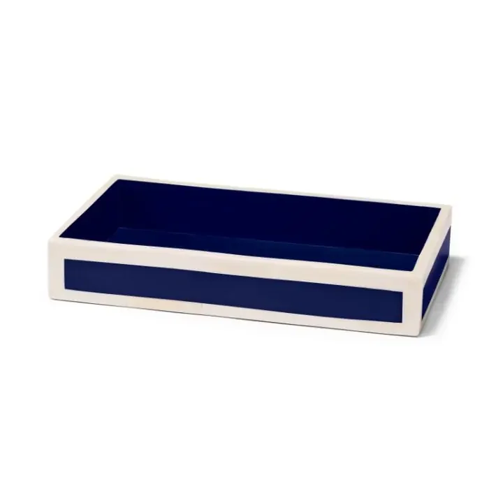 Ladorada Ink Blue Natural Bone and Wood Vanity Tray