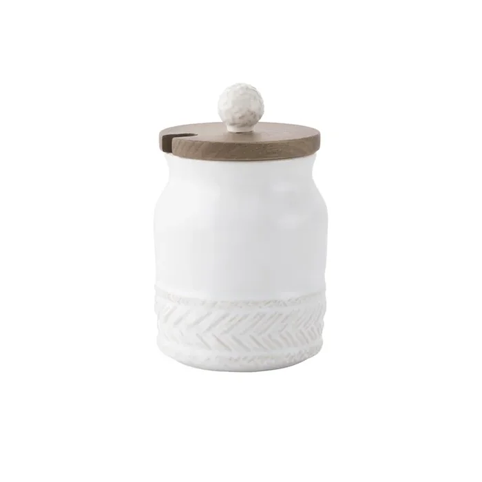 Le Panier Sugar Bowl with Wooden Lid – Whitewash