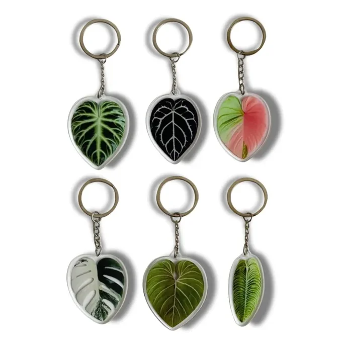Leaf Acrylic Keychain 7 Illustrated Styles Double-Sided Design