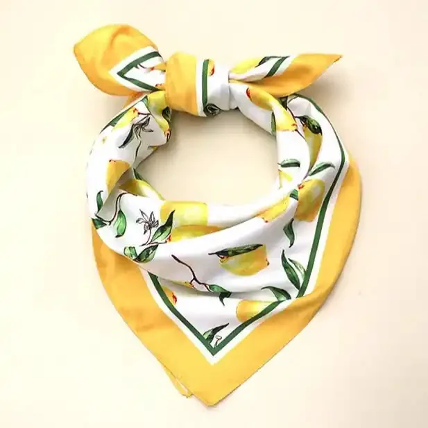 Lemons Silky Feel Bandana Scarf 21.7″ Square Bag Accessories Neck Scarf