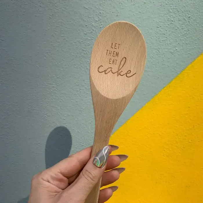 Let Them Eat Cake Marie Antoinette Inspired Cooking Spoon Cute Wooden Spoon in Muslin Gift Bag