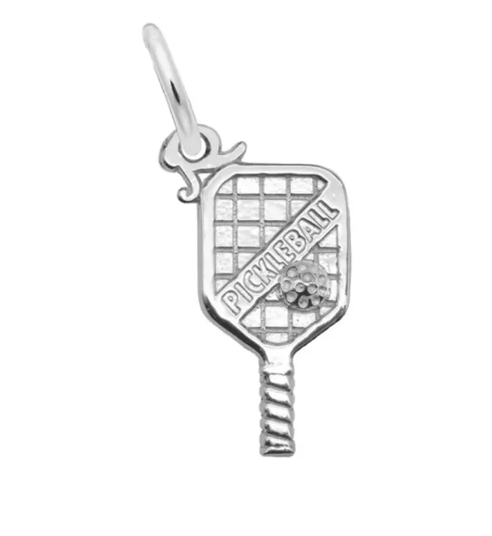 Lettered Pickleball Paddle Charm Sterling Silver – Rembrandt Charms