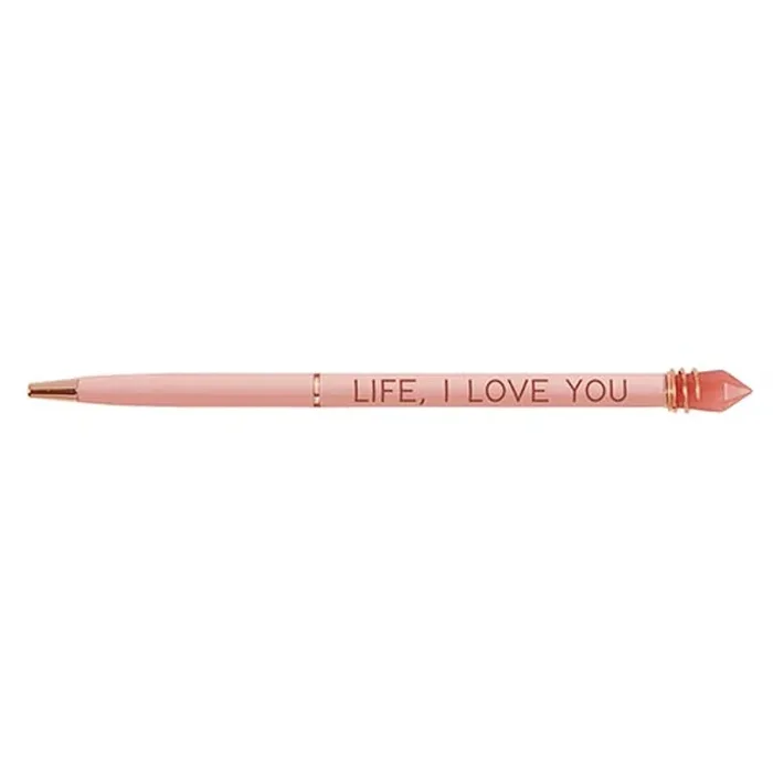Life I Love You Crystal Pen in Blush Finish