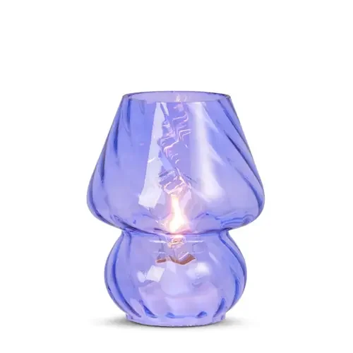 Lighted Purple Glass Lamp