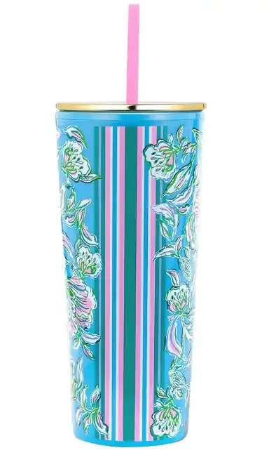Lilly Pulitzer Tumbler with Straw, Chick Magnet