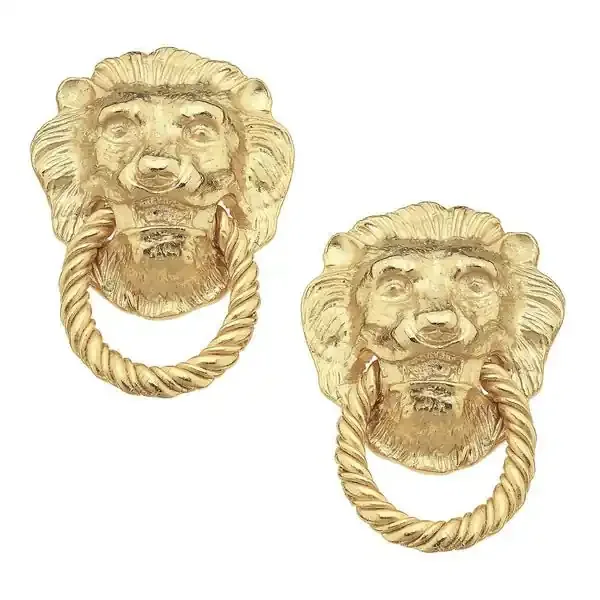 Lion Knocker Earrings – Susan Shaw