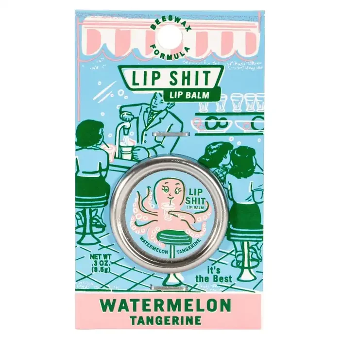 Lip Shit Lip Balm in Watermelon Tangerine Beeswax Formula Lip Moisturizer in Tin .3oz BlueQ at GetBullish