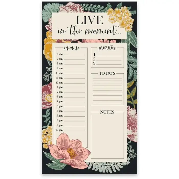 Live In The Moment Daily Planner Large Notepad To-Do, Priorities, Schedule, Notes 5.25″ x 9.50″