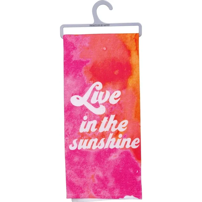 Live In The Sunshine Dish Cloth Towel All-Over Dye Design Retro-Inspired 18″ x 28″