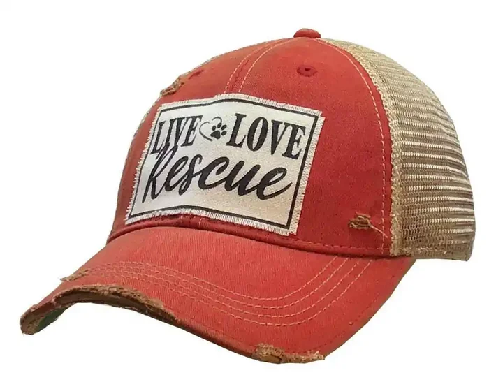 Live Love Rescue Distressed Trucker Cap