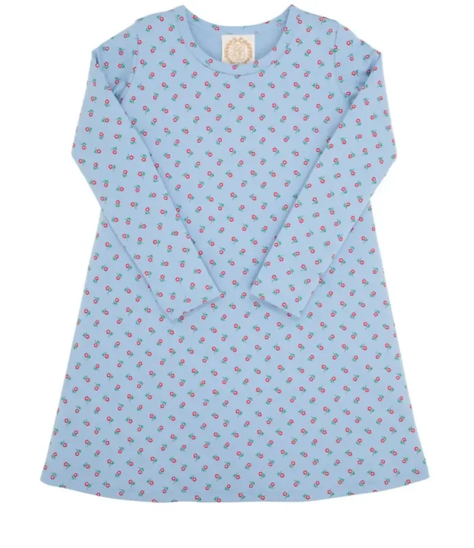 Long Sleeve Polly Play Dress – Barrington Blue Midway Micro Floral – The Beaufort Bonnet Company