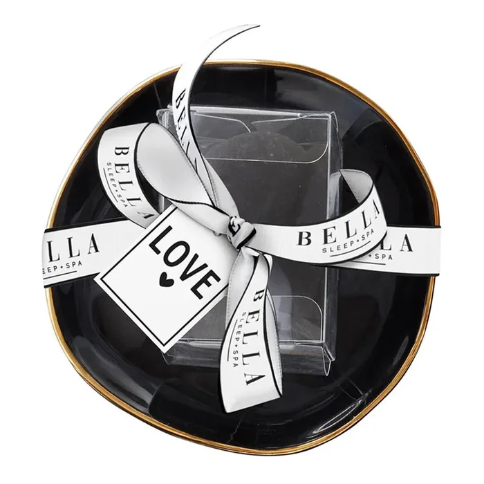 Love Black Ceramic Tray with Makeup Sponge Gift Set Cosmetic Giftable Beauty Tools Set